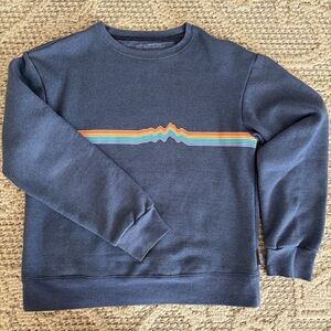 Patagonia Navy Crewneck with Rainbow Chest Stripe